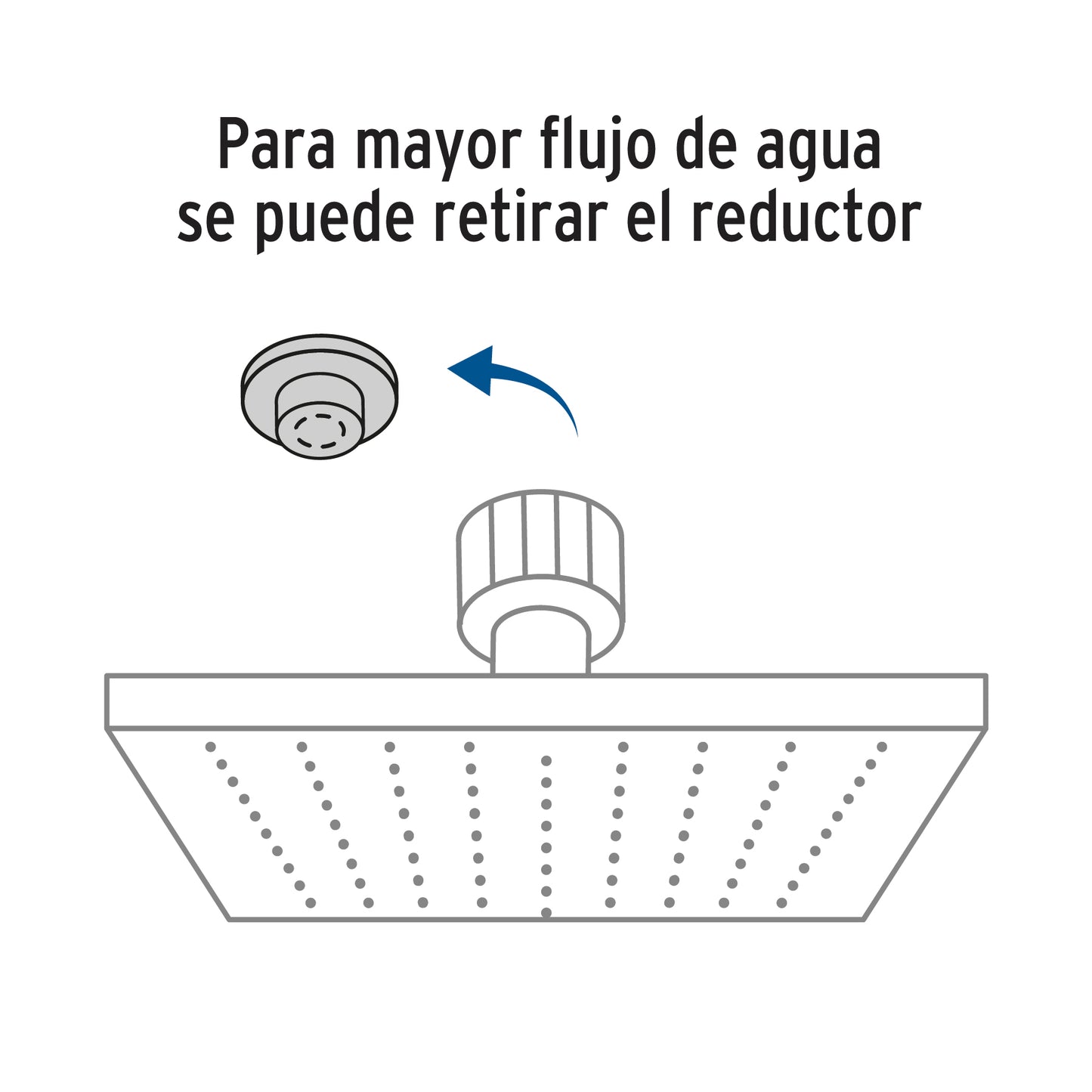 Regadera cuadrada ABS 8' acabado negro mate sin brazo, Foset R-405SM 46749 MM00