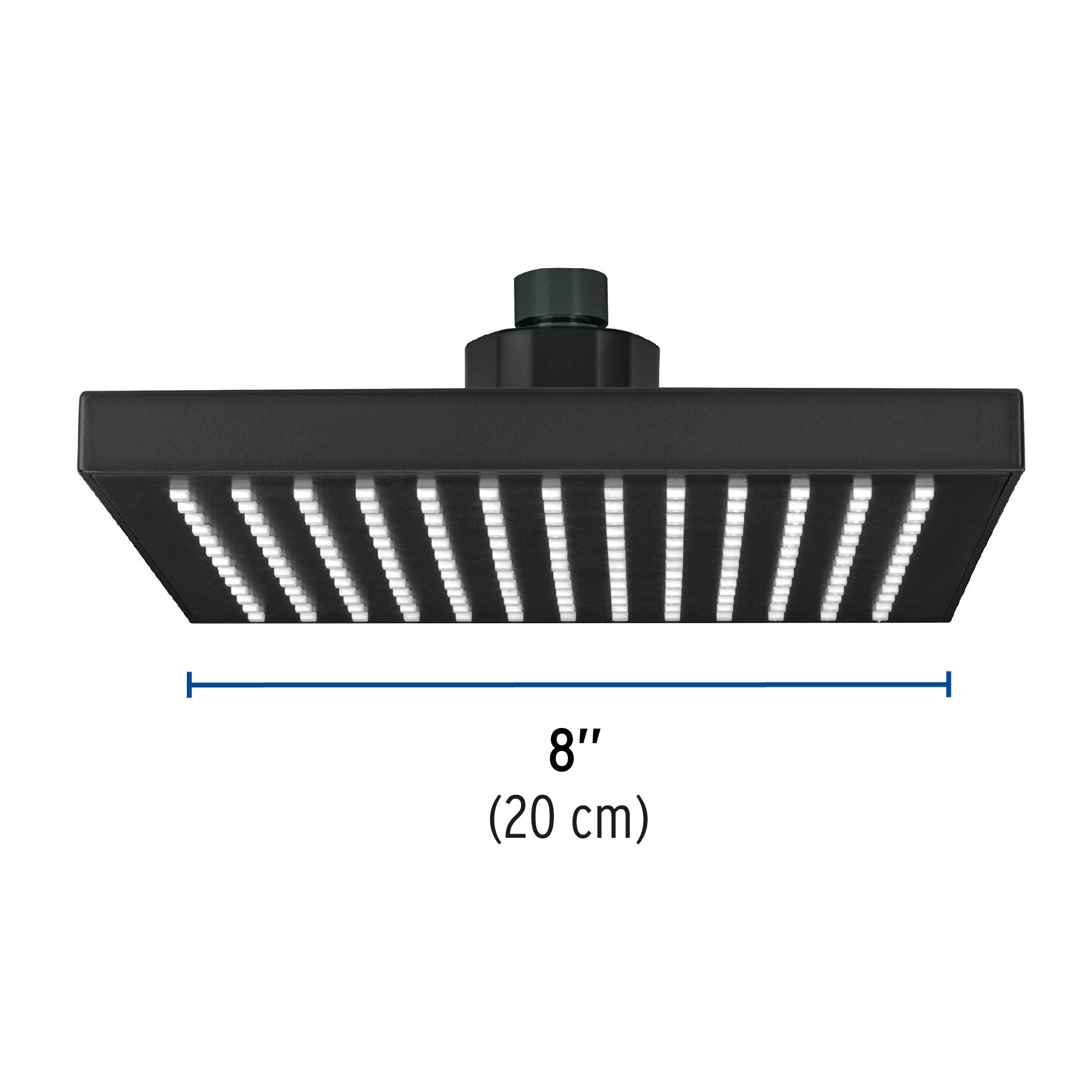 Regadera cuadrada ABS 8' acabado negro mate sin brazo, Foset R-405SM 46749 MM00