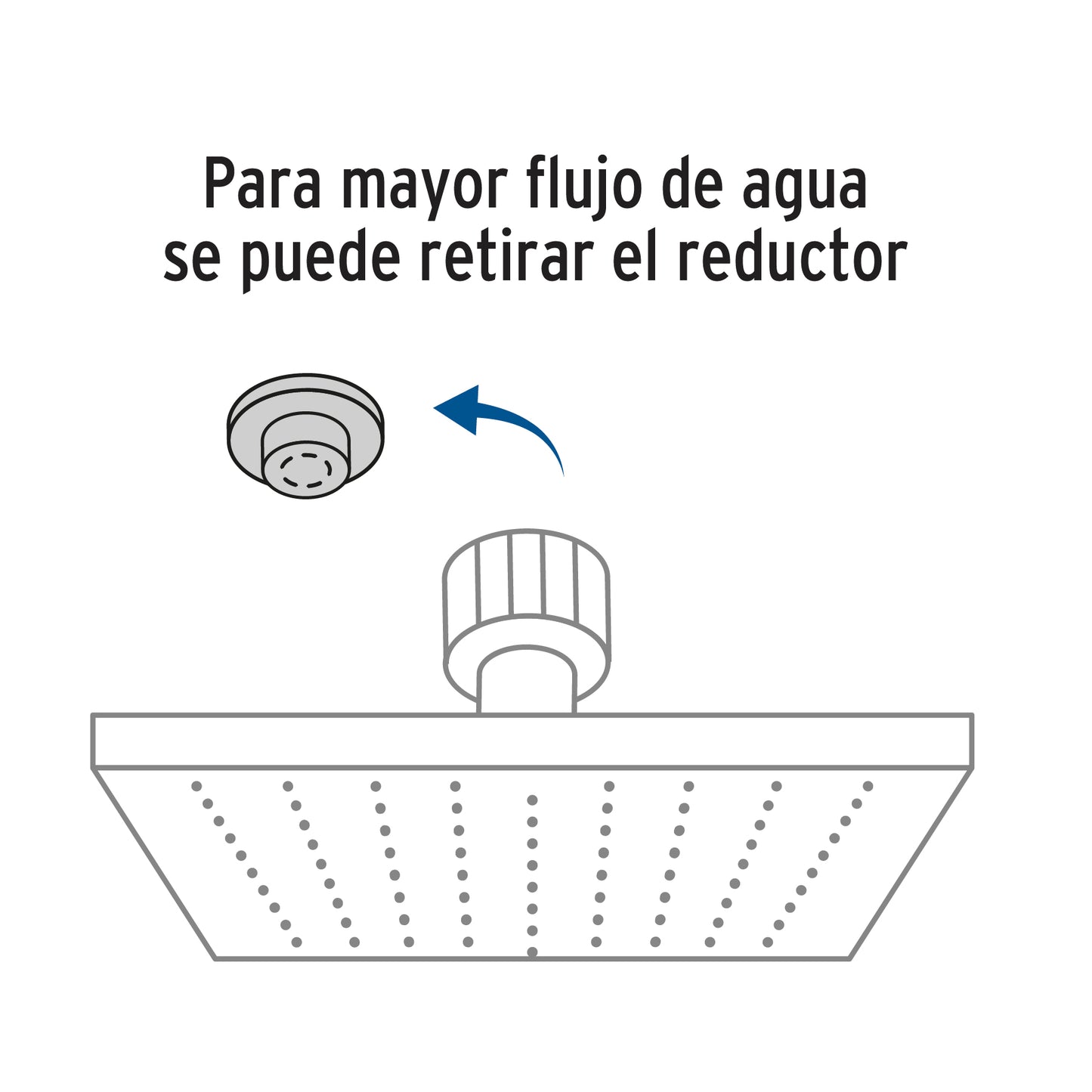 Regadera cuadrada ABS 8' acabado cromo sin brazo, Foset R-405S 46737 MM00