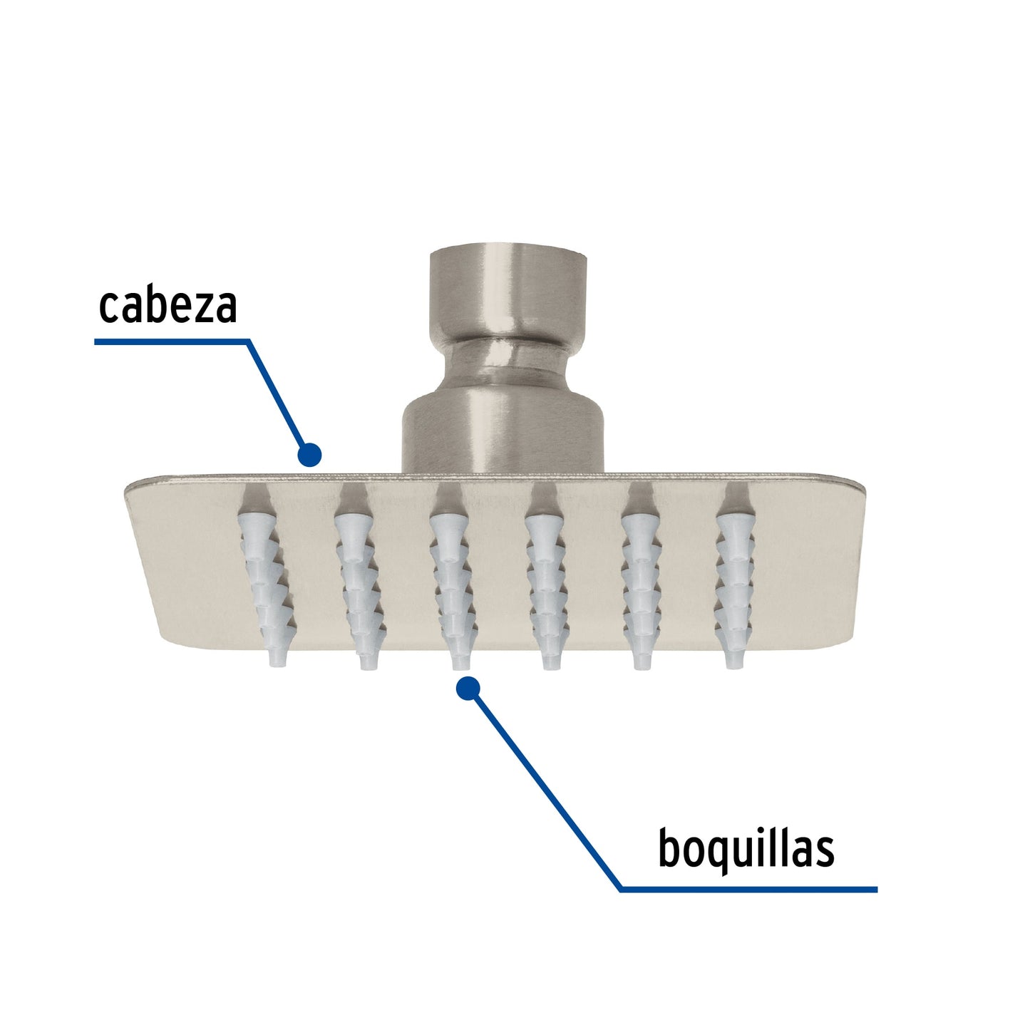 Regadera cuadrada 4', acero inox, sin brazo, satín, Túbig R-413SN 47741 MM00