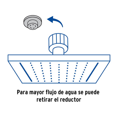 Regadera cuadrada 4', acero inox, sin brazo, satín, Túbig R-413SN 47741 MM00