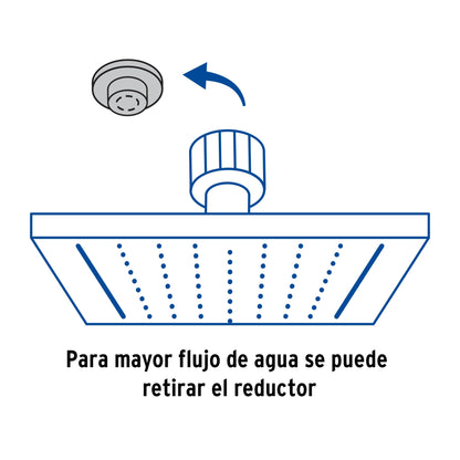 Regadera cuadrada 4', acero inox, con brazo, cromo, Túbig R-413 47734 MM00