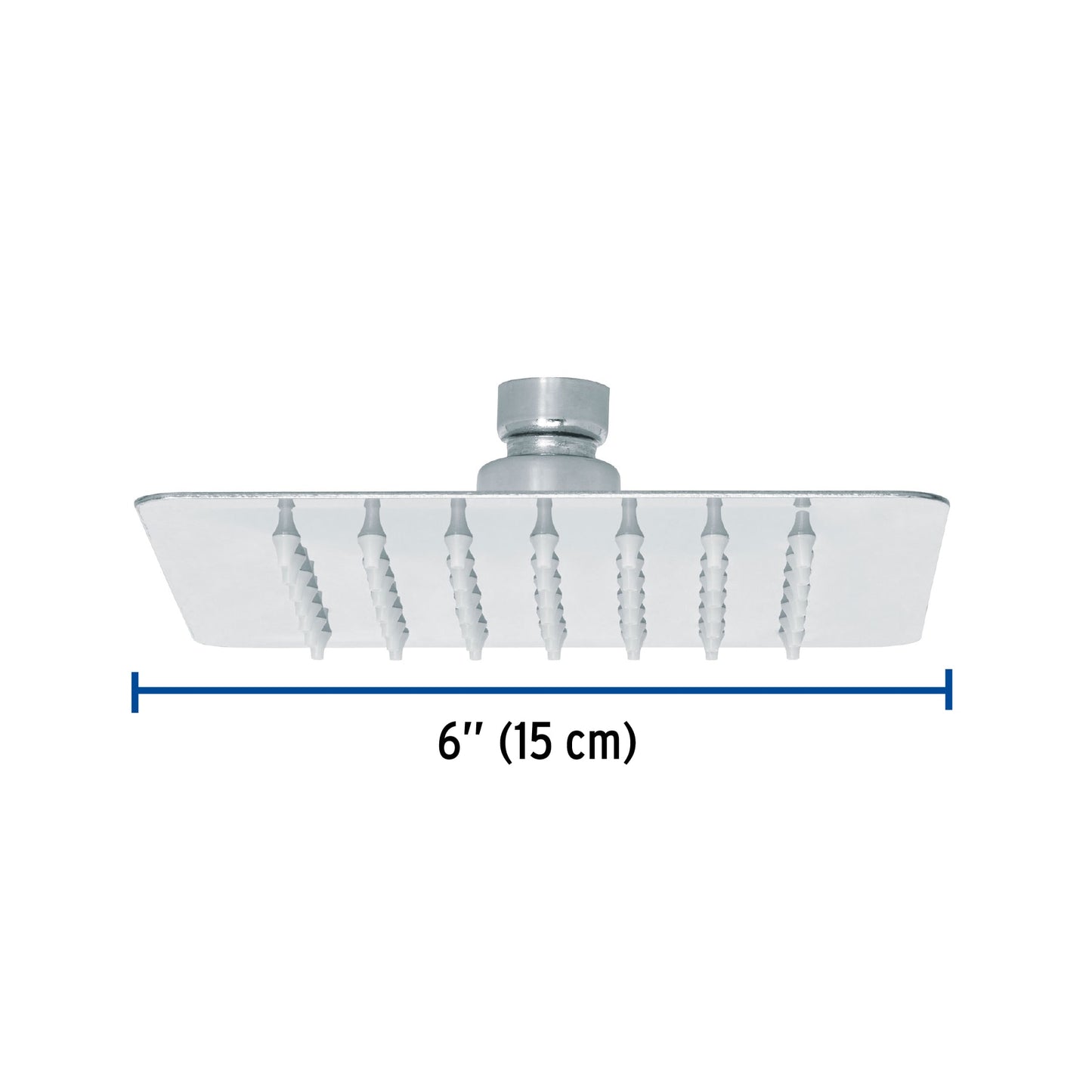 Regadera cuadrada 6', acero inox, sin brazo, cromo, Túbig R-414S 47737 MM00