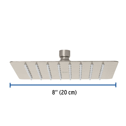 Regadera cuadrada 8', acero inox, sin brazo, satín, Túbig R-415SN 47745 MM00