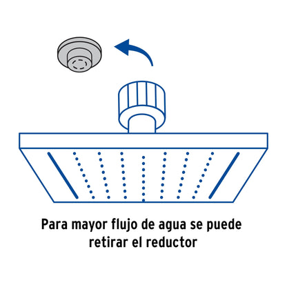 Regadera cuadrada 8', acero inox, sin brazo, satín, Túbig R-415SN 47745 MM00