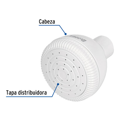 Regadera redonda de ABS 2-1/2' sin brazo, Foset Basic R-500S 49256 MM00