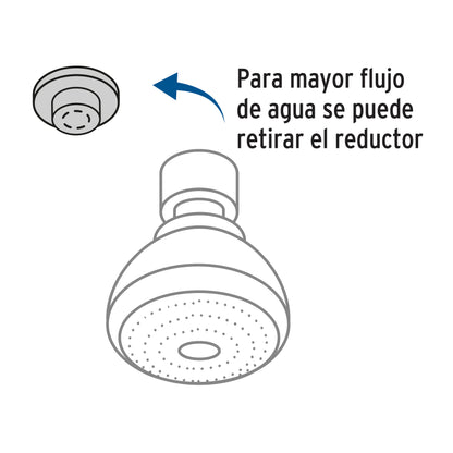 Regadera plástica redonda 2-1/2' blanca, Foset Basic R-500 49269 MM00