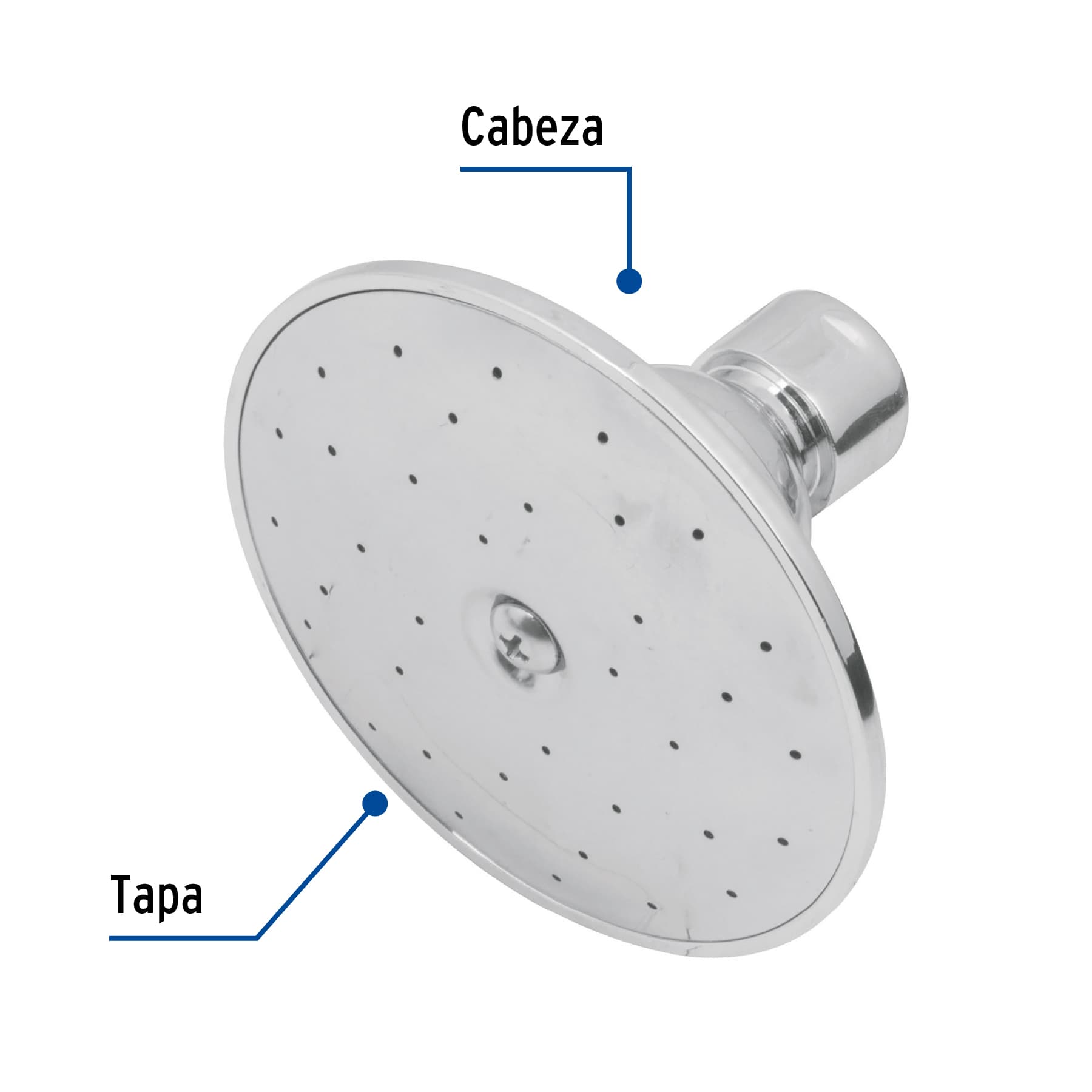 Regadera redonda metálica 3-1/2' sin brazo, Foset Aqua R-504S 44493 MM00