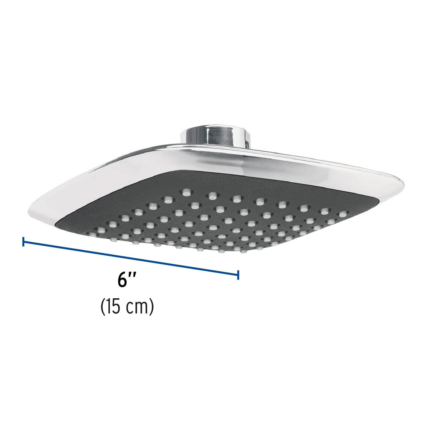 Regadera cuadrada plato ancho 6' gris-cromo, sin brazo, Aero R-510S 49454 MM00