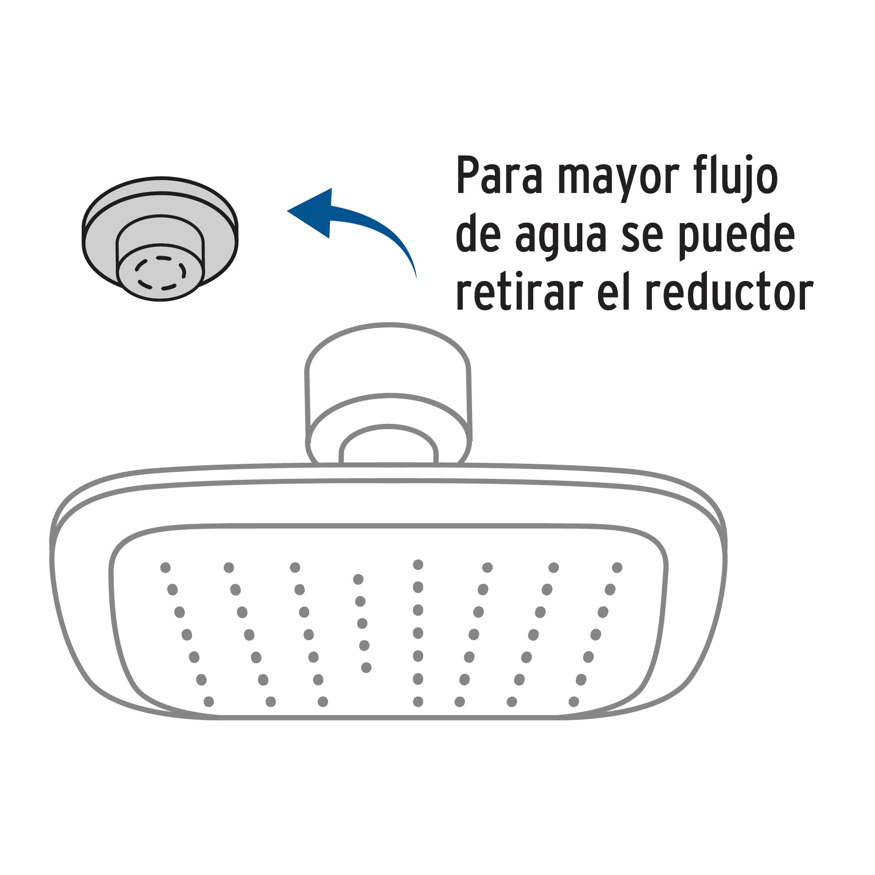 Regadera cuadrada plato ancho 6' brazo inox a muro, Aero R-510 49451 MM00