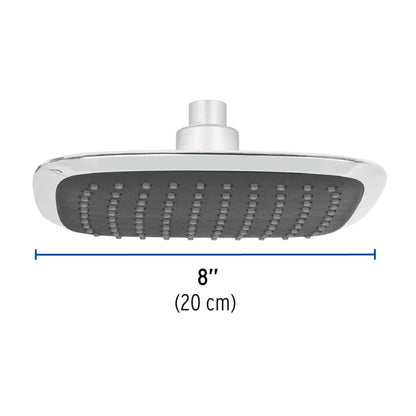 Regadera cuadrada plato ancho 8' gris-cromo, sin brazo, Aero R-511S 49453 MM00