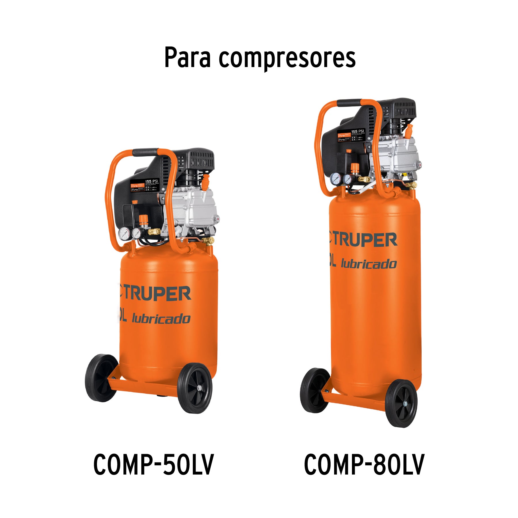 2 ruedas de repuesto para COMP-50LV y COMP-80LV, Truper R-COMP-50LV 103320 MM00