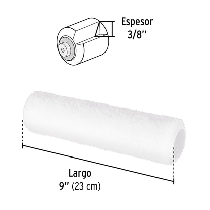 Felpa para rodillo, 9 x 3/8', superficies lisas, Pretul R-ROPI-910P 28041 MM0