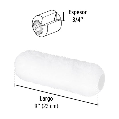 Felpa para rodillo, 9 x 3/4', superficies rugosas, Pretul R-ROPI-920P 28043 MM0