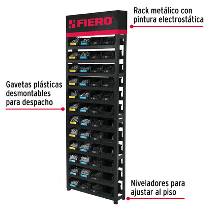 Rack modular para tornillos c/48 gavetas s/producto, Fiero R-TOR-1 55729 MM3