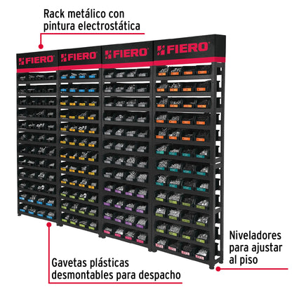 Rack modular con tornillos, 192 gavetas R-TOR-4 55728 MM1