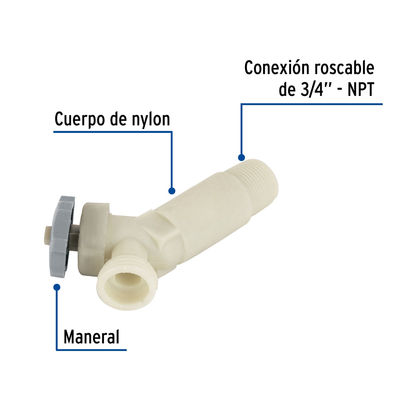 Válvula de drenado para calentador solar, 3/4', Foset R1-CALE-S 44353 MM00