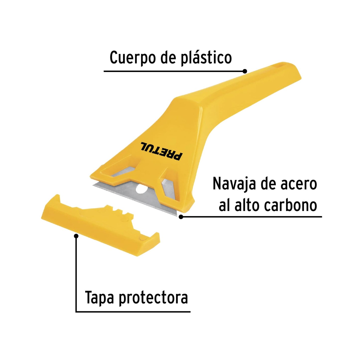 Raspador plástico con navaja de 2-3/8', Pretul RASP-P 24055 MM00