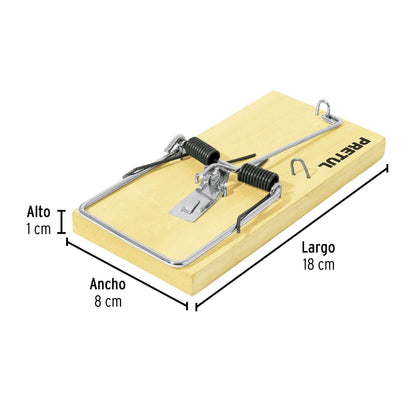 Trampa de madera de 7' para ratón, Pretul RAT-7M 23710 MM00