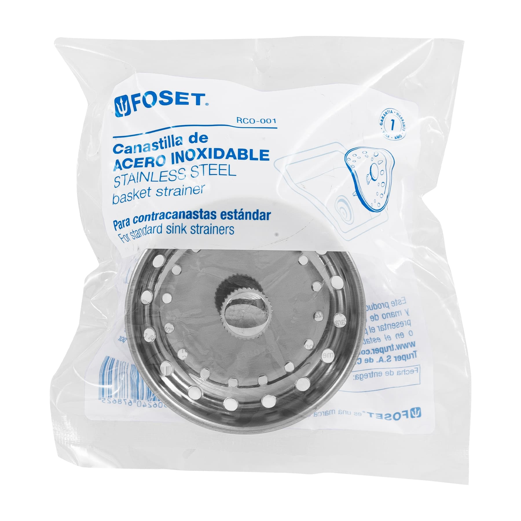 Canastilla inox para contracanasta 3-1/2', Foset RCO-001 48021 MM00