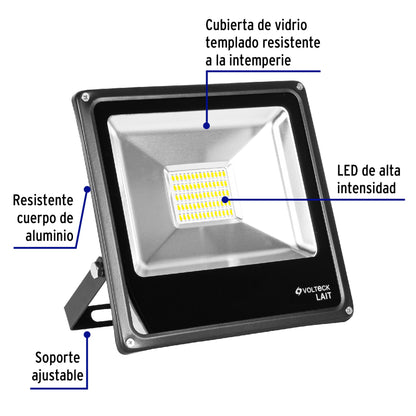 Reflector delgado de LED 30 W luz de día, Volteck REF-302L 48220 MM0