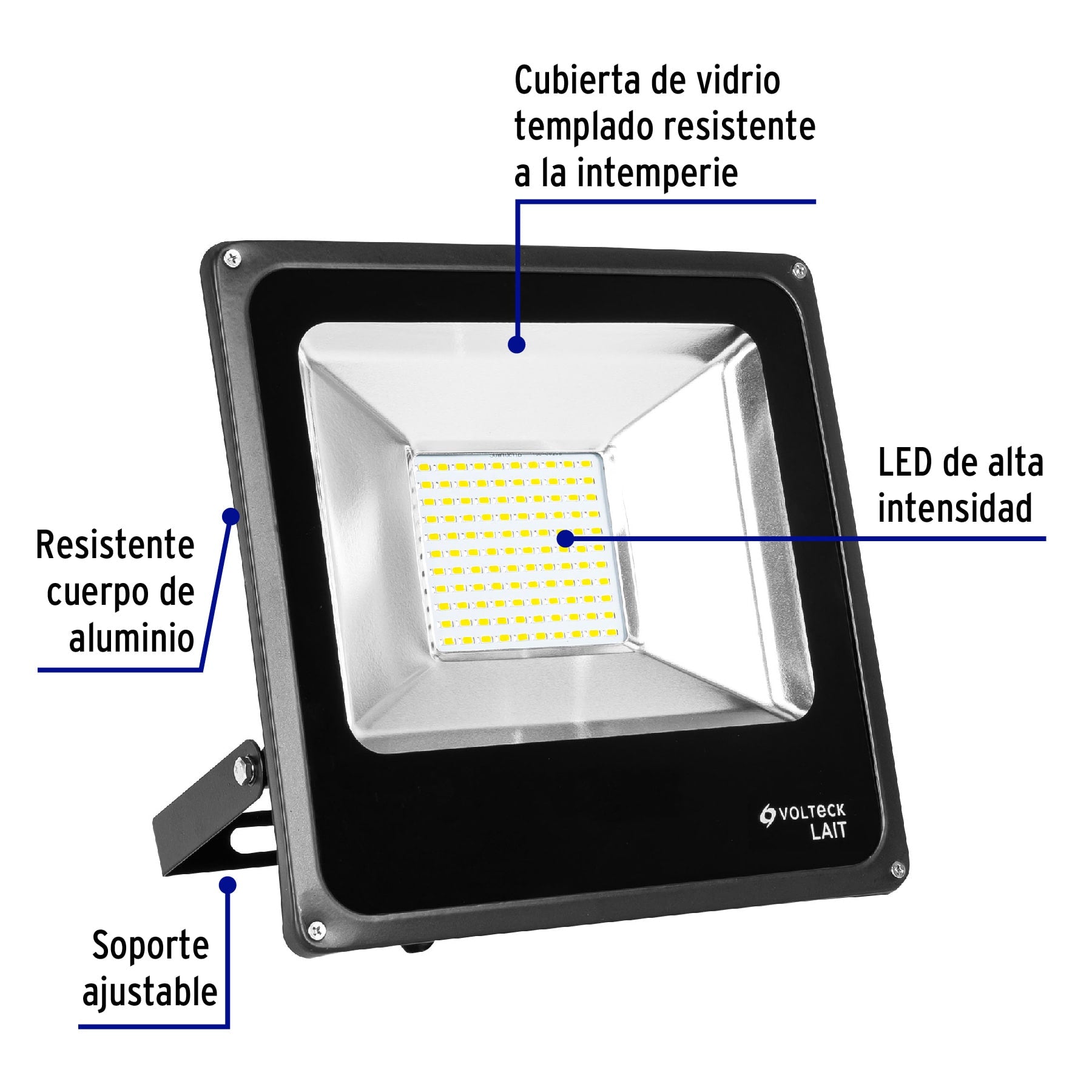 Reflector delgado de LED 50 W luz de día, Volteck REF-303L 48221 MM0