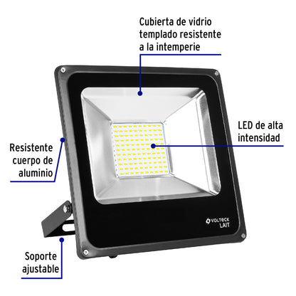 Reflector delgado de LED 50 W luz de día, Volteck REF-303L 48221 MM0