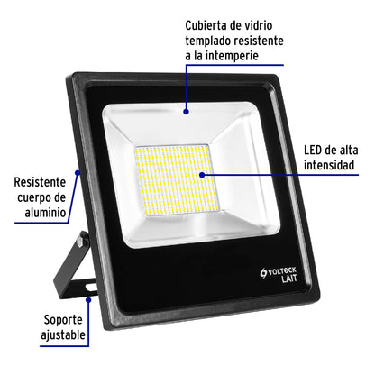 Reflector delgado de LED 100 W luz cálida, Volteck REF-304LC 48335 MM0