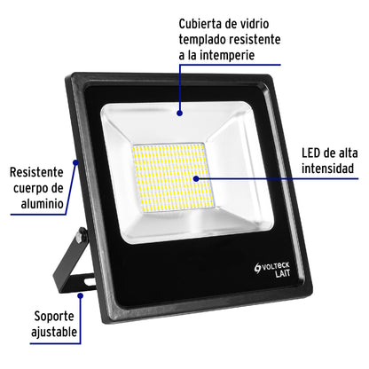 Reflector delgado de LED 100 W luz de día, Volteck REF-304L 49895 MM0