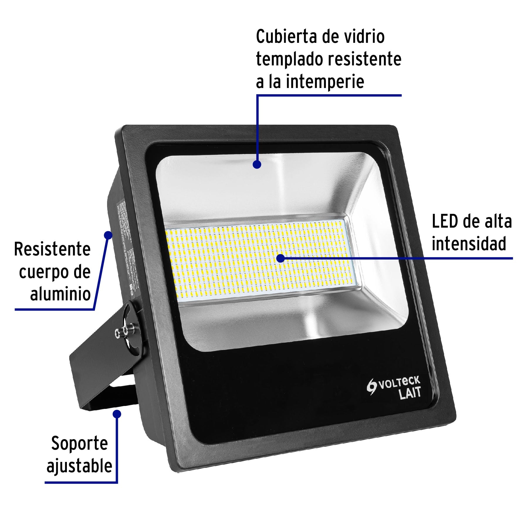 Reflector delgado de LED 200 W luz de día, Volteck REF-306L 46127 MM0