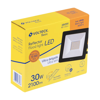 Reflector ultra delgado LED 30 W luz cálida, Volteck Basic REF-402LC 28091 MM0