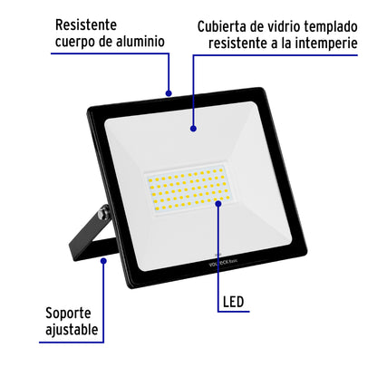 Reflector ultra delgado LED 50 W luz de día, Volteck Basic REF-403L 22043 MM0