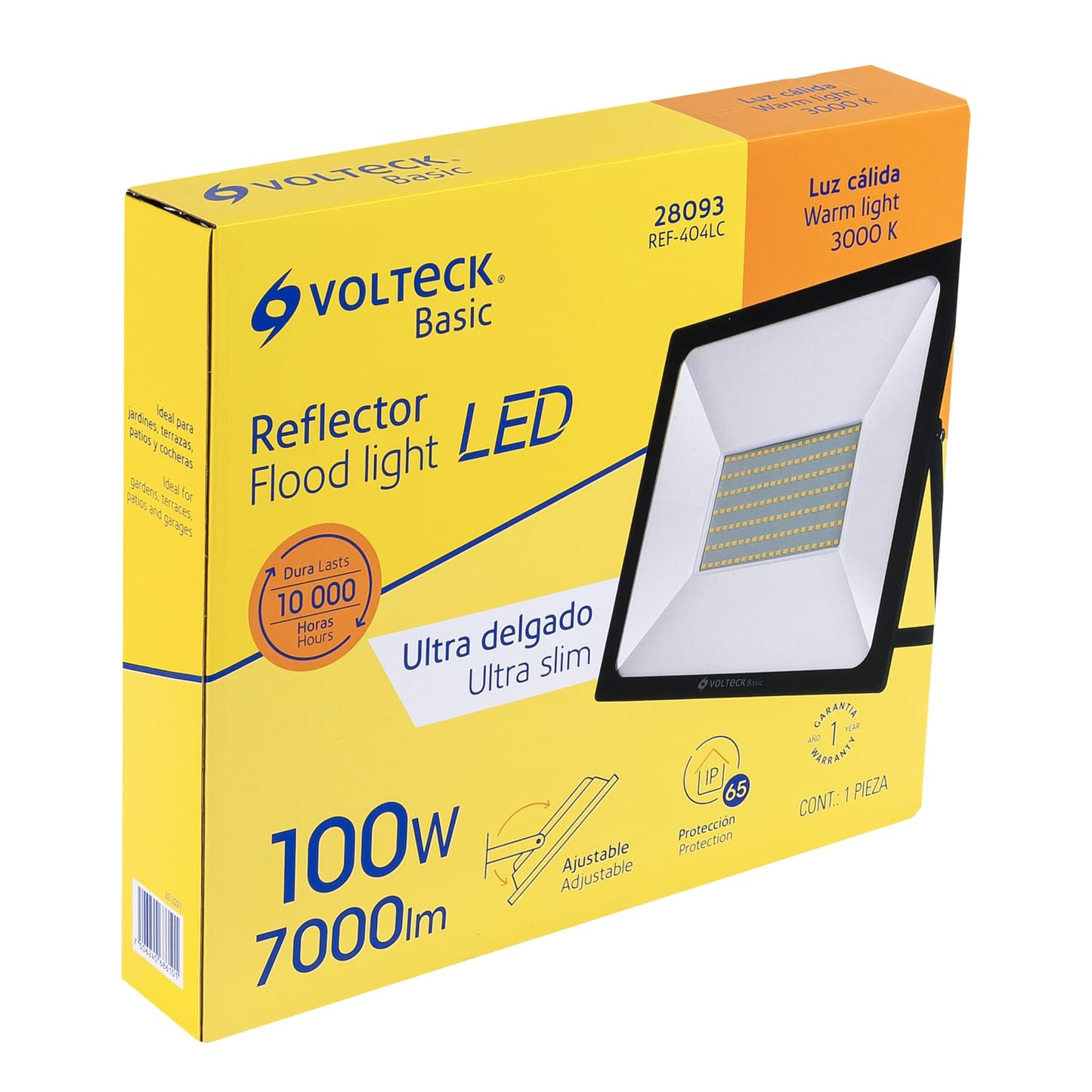 Reflector ultra delgado LED 100 W luz cálida, Volteck Basic REF-404LC 28093 MM0