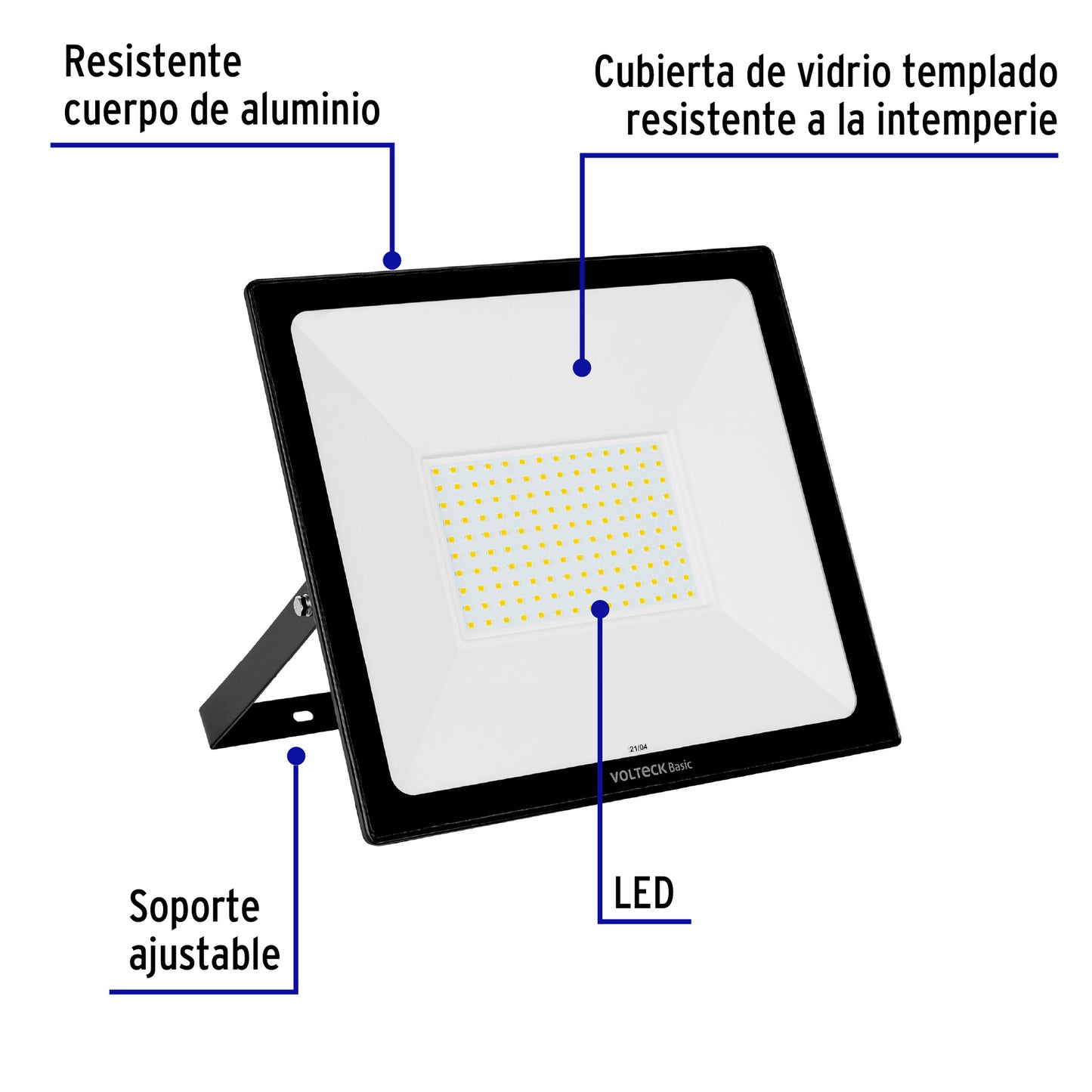 Reflector ultra delgado LED 100 W luz de día, Volteck Basic REF-404L 28016 MM0