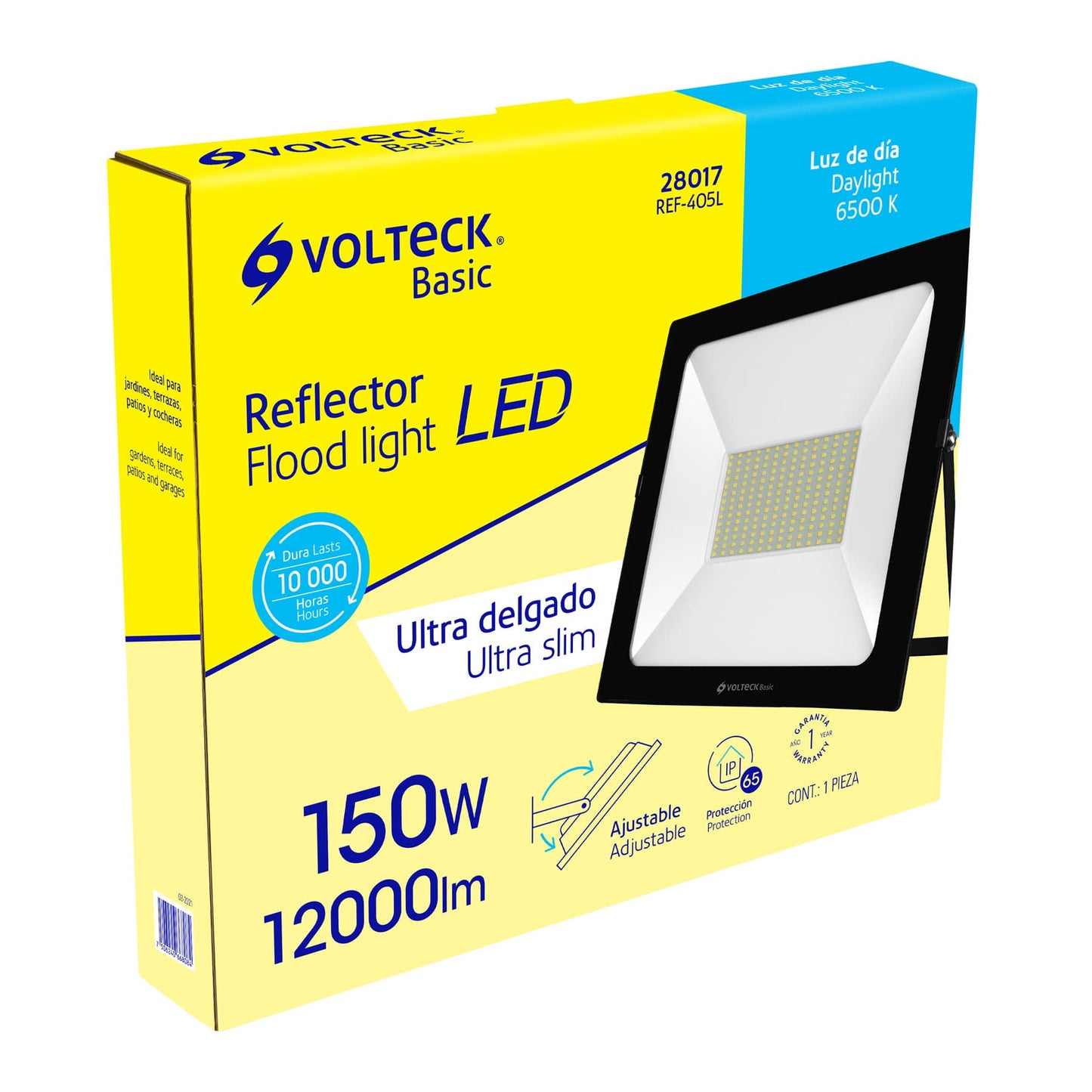 Reflector ultra delgado LED 150 W luz de día, Volteck Basic REF-405L 28017 MM0