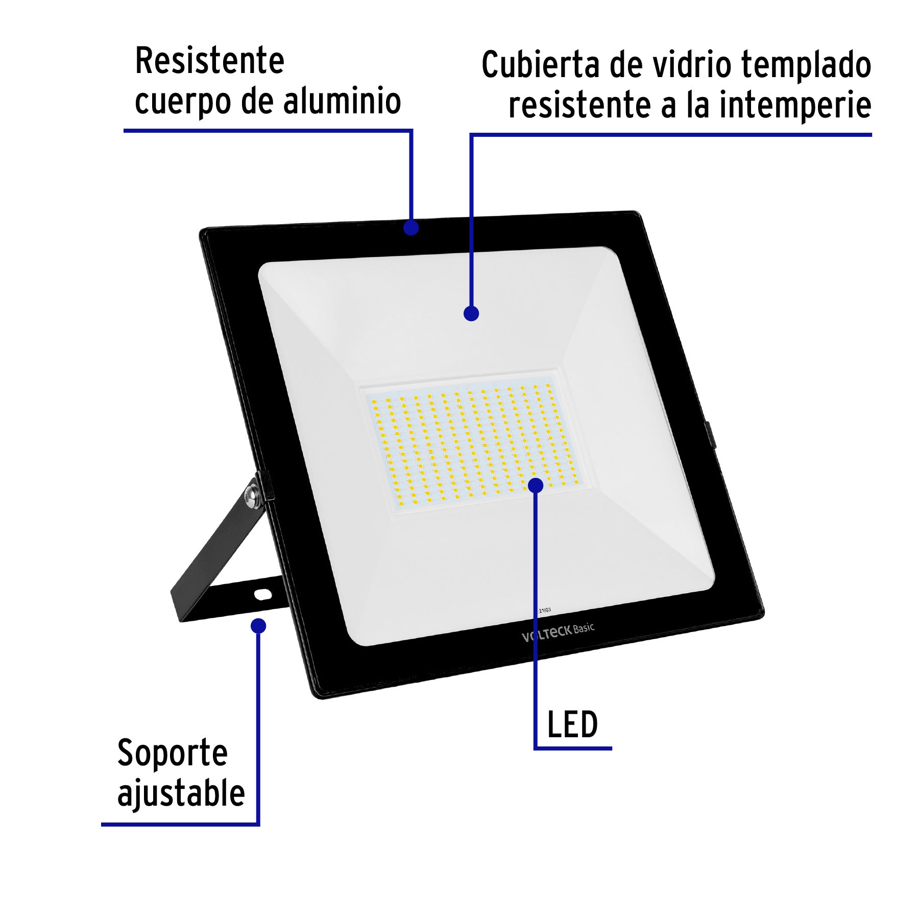 Reflector ultra delgado LED 150 W luz de día, Volteck Basic REF-405L 28017 MM0