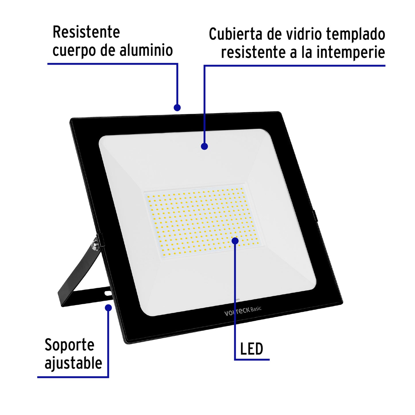 Reflector ultra delgado LED 200 W luz de día, Volteck Basic REF-406L 28018 MM0