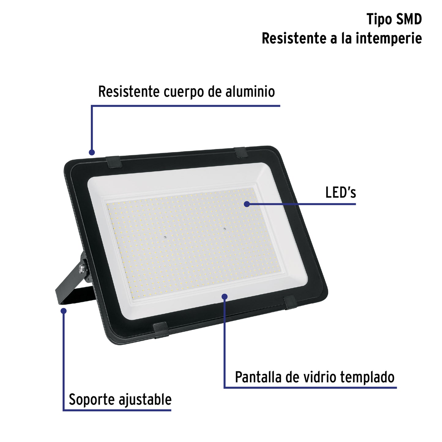 Reflector ultra delgado LED 400 W luz de día, Volteck Basic REF-408L 26113 MM00