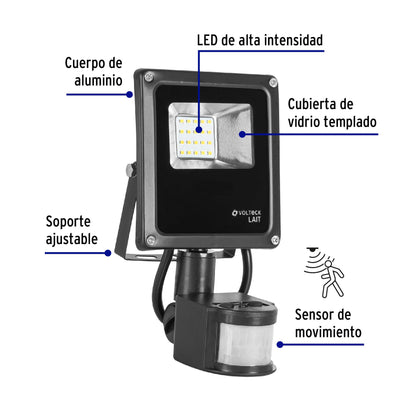 Reflector LED 10 W alta intensidad con sensor de movimiento REF-900L 48228 MM0