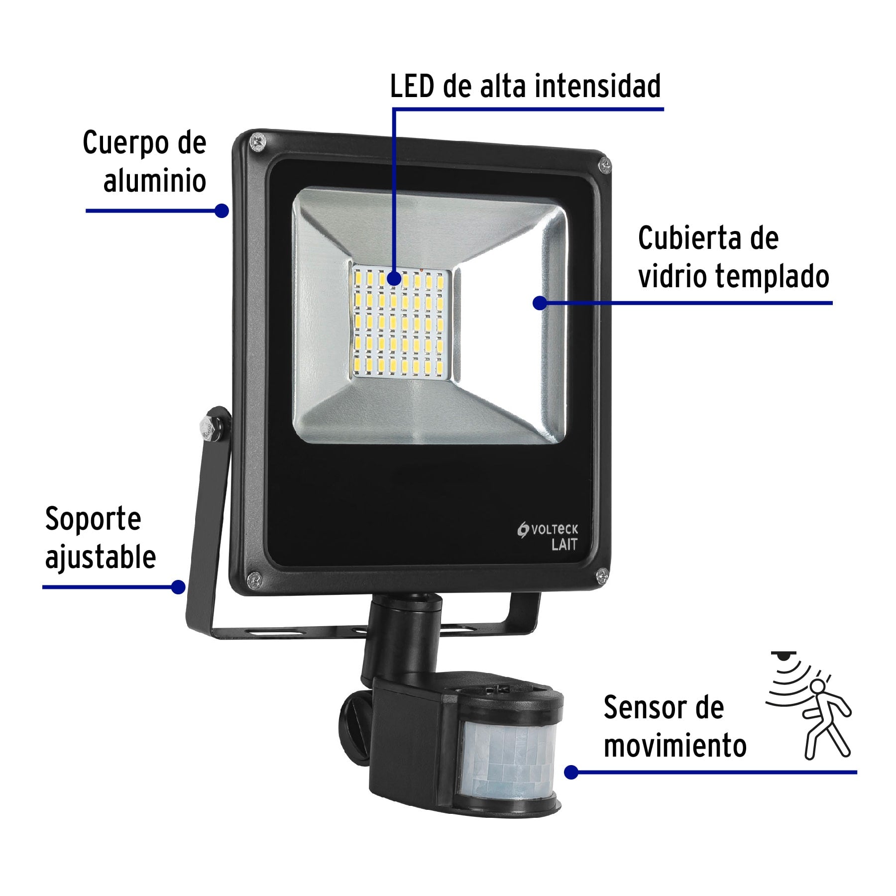 Reflector LED 20 W alta intensidad con sensor de movimiento REF-901L 48229 MM0