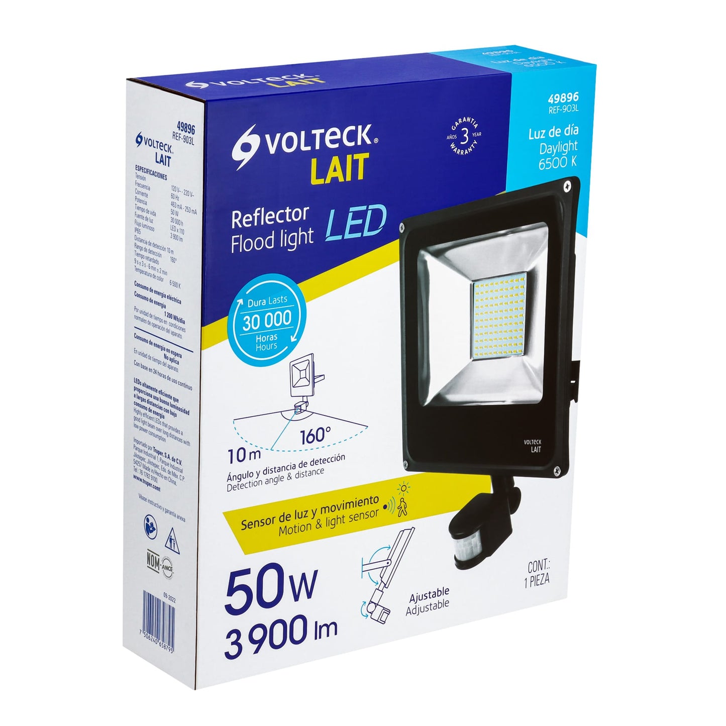 Reflector LED 50 W alta intensidad con sensor de movimiento REF-903L 49896 MM0