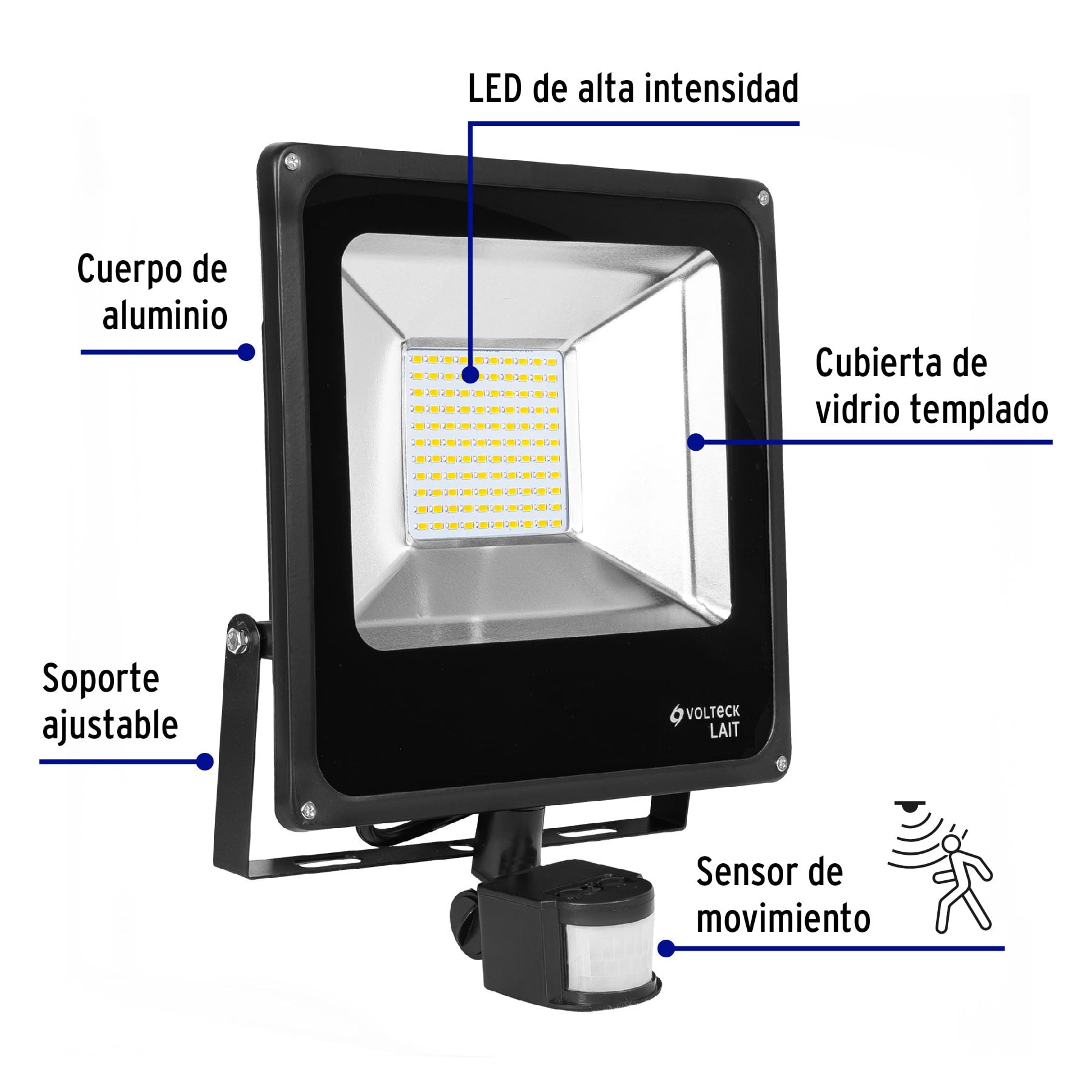 Reflector LED 50 W alta intensidad con sensor de movimiento REF-903L 49896 MM0