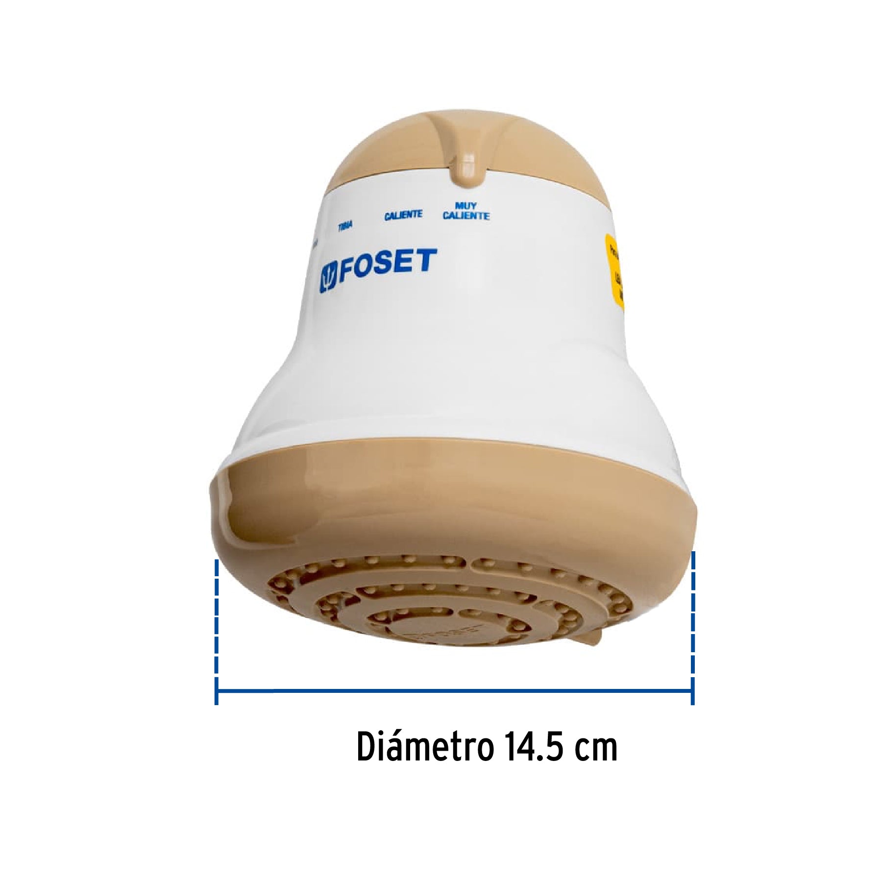 Regadera eléctrica, 4 temperaturas, 14.5cm, beige, Foset REGEL-4B 45156 MM00