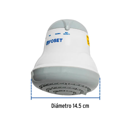 Regadera eléctrica, 4 temperaturas, 14.5cm, gris, Foset REGEL-4G 45154 MM00