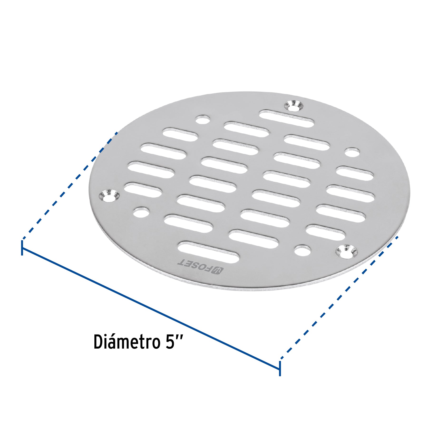 Rejilla de acero inoxidable 5', cierre con tornillos, Foset REJI-5 46047 MM00