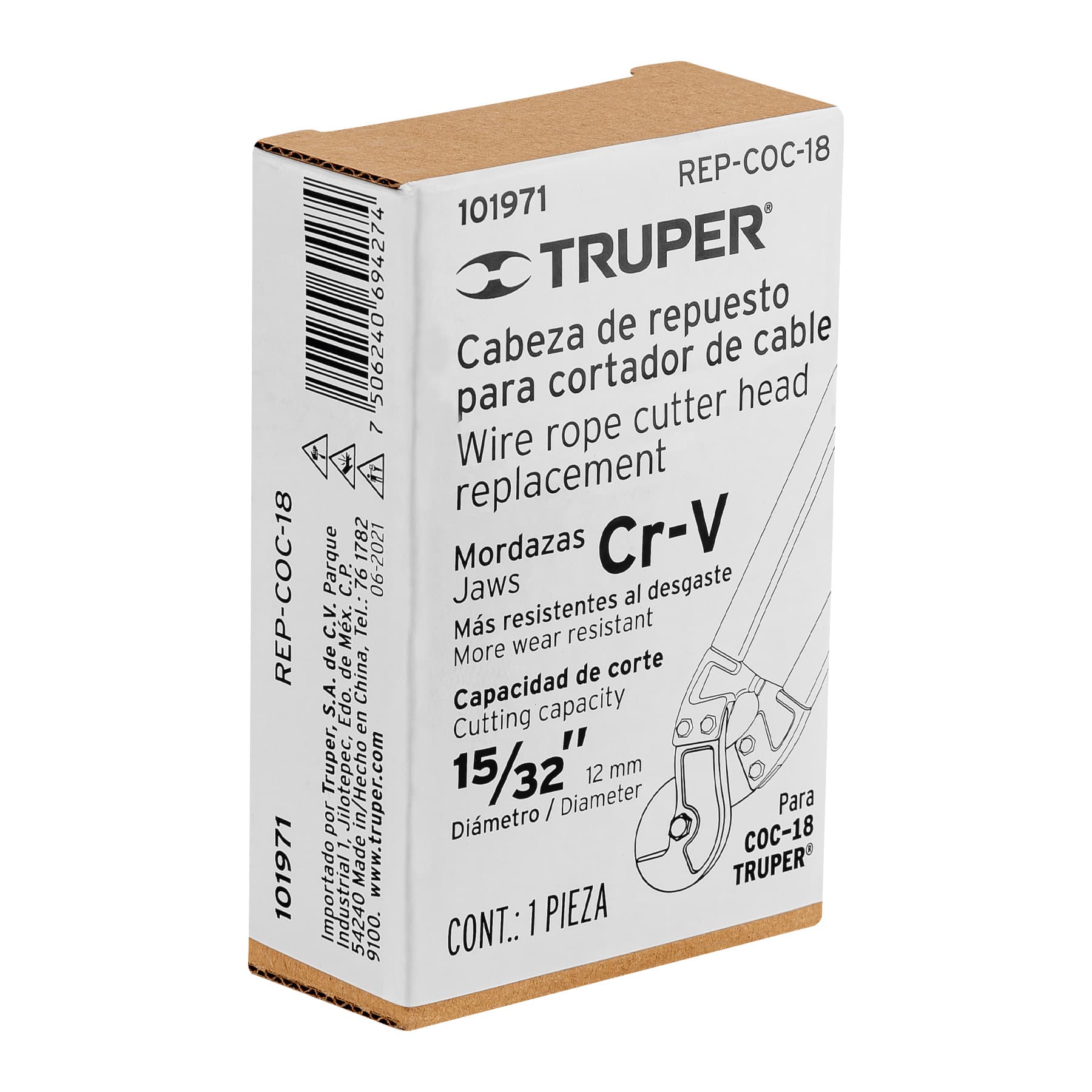 Cabeza de repuesto para cortador de cable COC-18, Truper REP-COC-18 101971 MM00