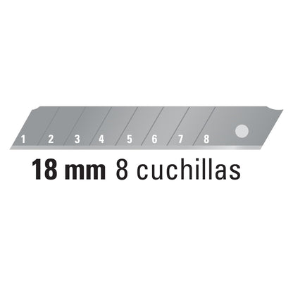 Estuche con 50 cuchillas SK2 de 18 mm para cutter, Expert REP-CUT-650X 100131 MM00