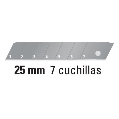 Estuche con 10 cuchillas SK2 de 25 mm para cutter, Expert REP-CUT-7X 100130 MM00