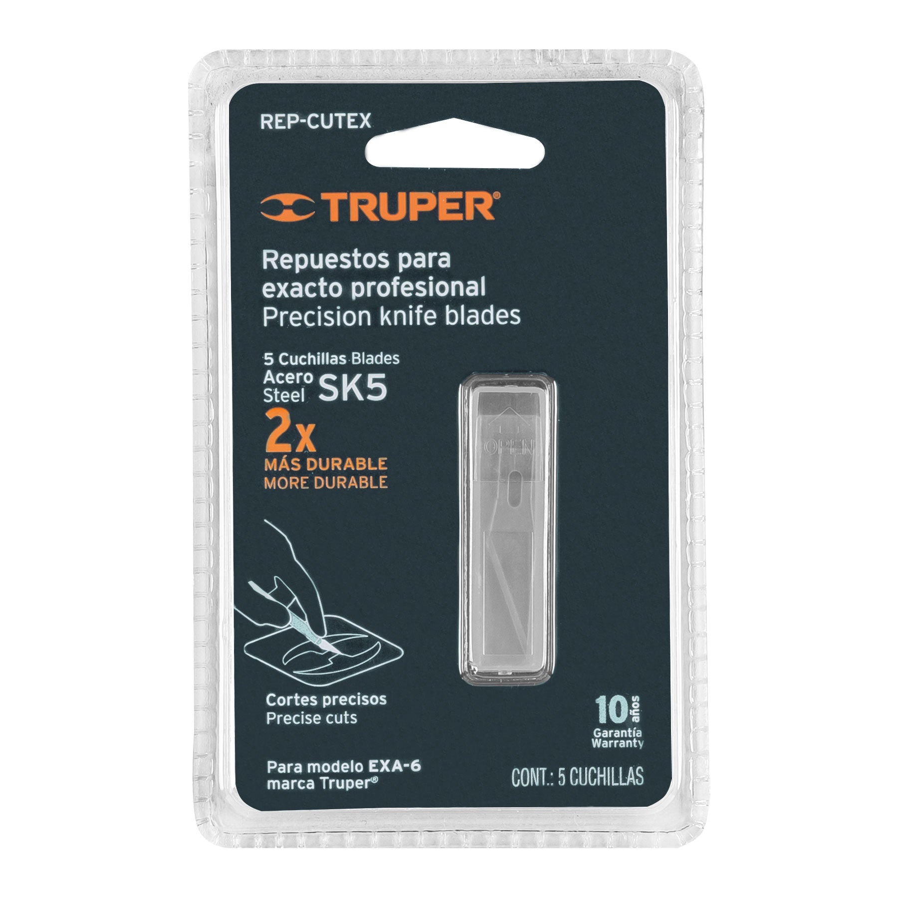 Repuesto para EXA-6 , blíster con 5 pzas, Truper REP-CUTEX 16979 MM00