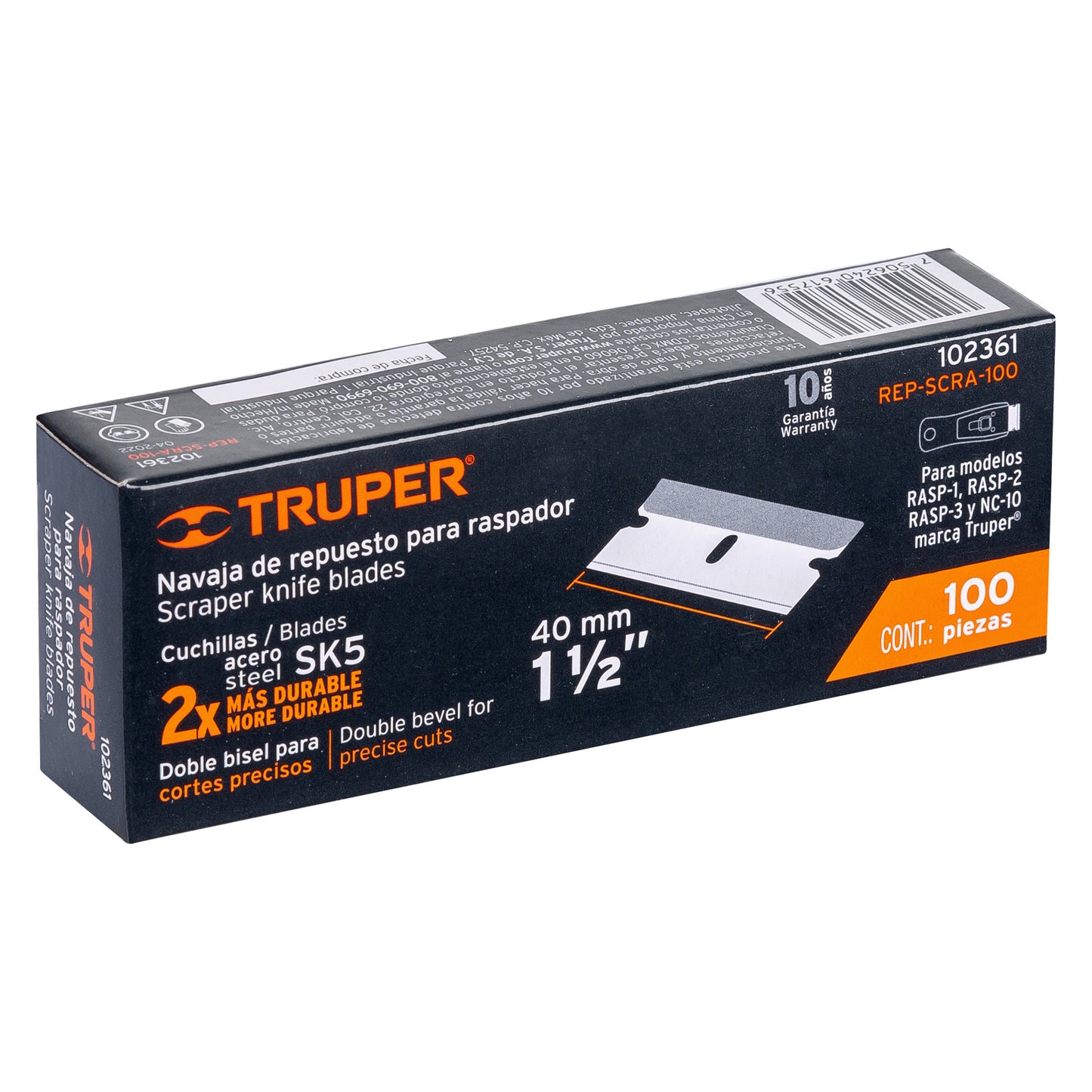 Caja con 100 navajas de repuesto para RASP-3,2 y 1 REP-SCRA-100 102361 MM00